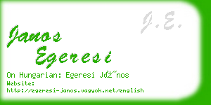 janos egeresi business card